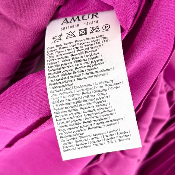 NWT Amur Tilly Off-Shoulder Pleated Skirt Mini Dress in Purple Sangria - Picture 7 of 8